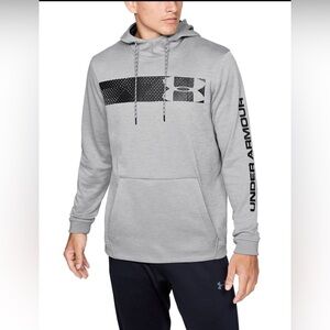 EUC UNDER ARMOUR - MENS AF PO BAR LOGO GRAPHIC FLEECE TOP